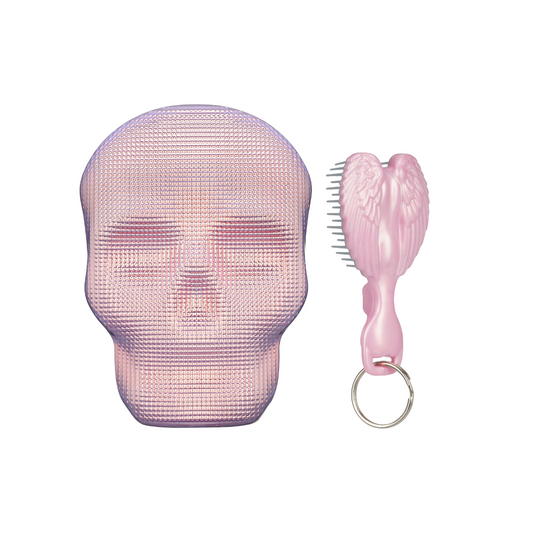 Rebel Skull-Shaped Detangling Hairbrush + Keyring Brush